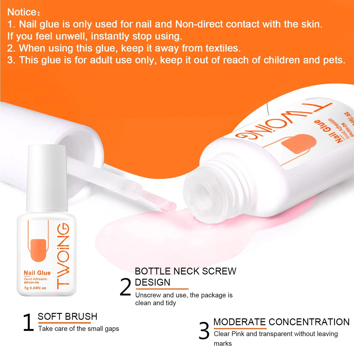 7g Super Strong Nail Glue For False Nail Tips, Acrylic Nails,Press On Nails,Fake Nails Art Decoration Lasting Adhesion Peaceful Pleasures Health and Wellness
