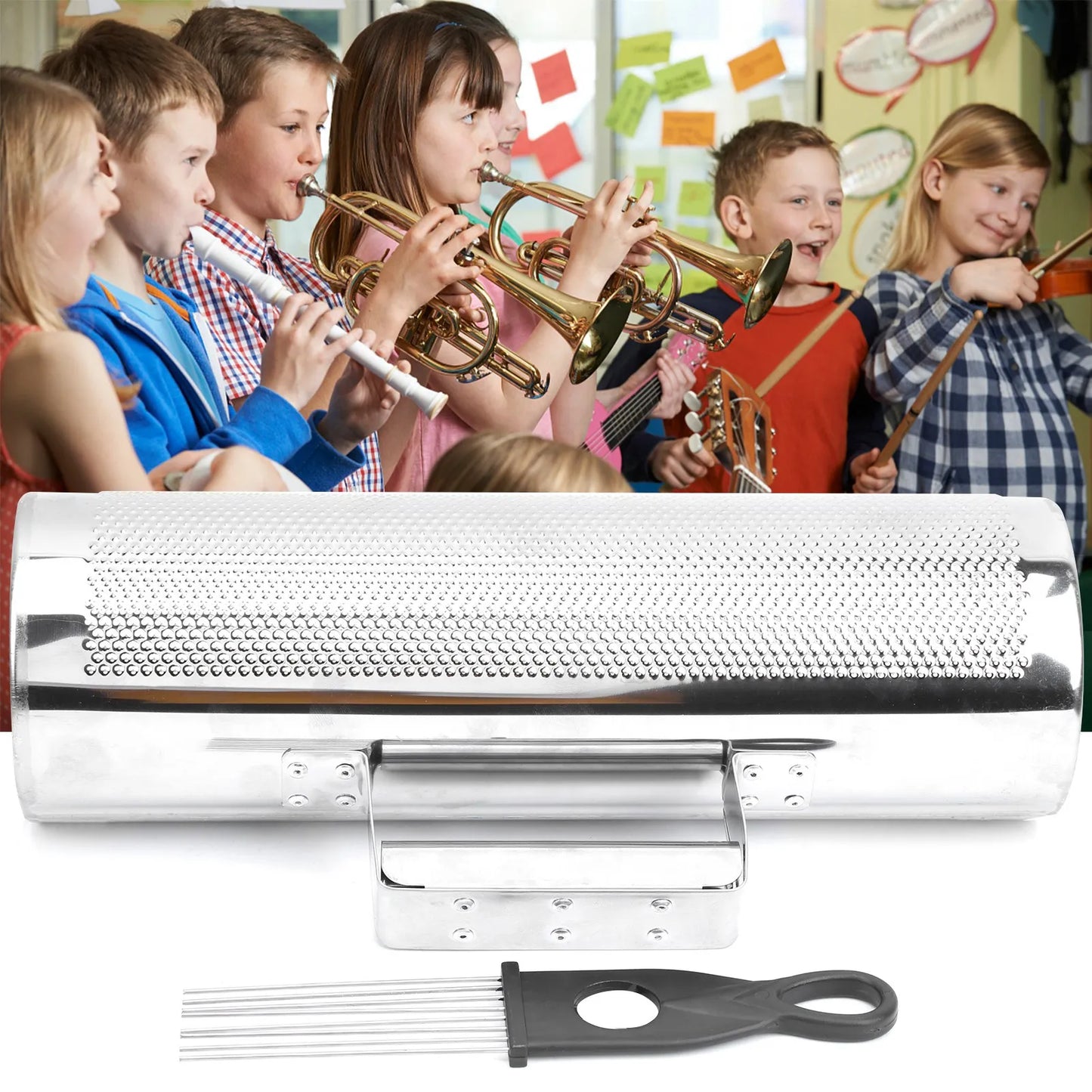 Guiro Shaker Aluminum Orff Percussion Instrument Scraper Music