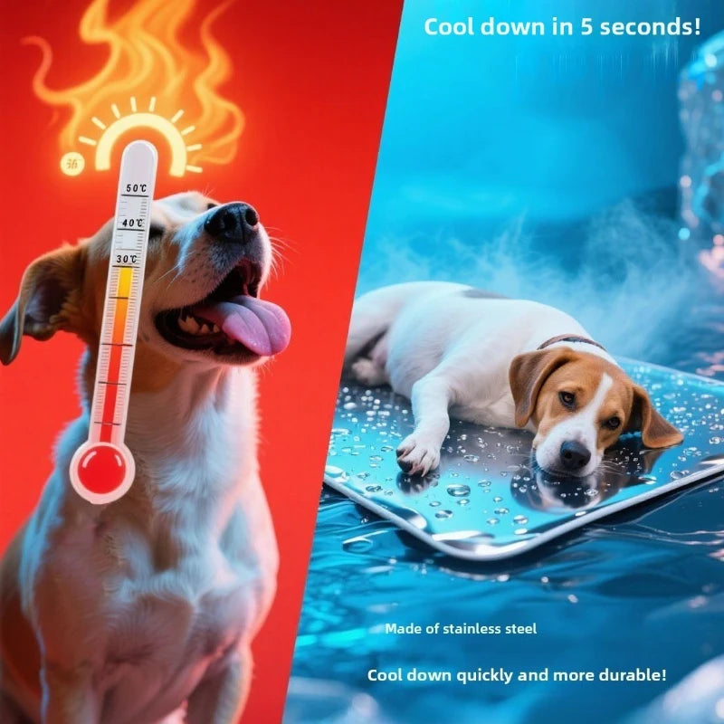 Pet cooling pad summer cooling plate heat dissipation pad summer cooling and heat dissipation stainless steel plate pet supplies Peaceful Pleasures Health and Wellness