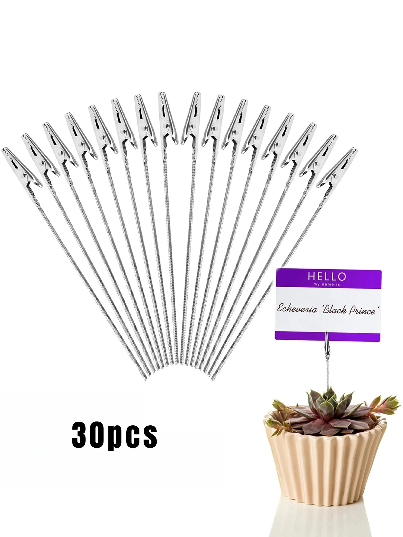 20Pcs Metal Wire Alligator Clamp Long-Tailed Alligator Iron Clip Photo Holder Stand Memo Clip DIY Card Photo Note Clips Holder Peaceful Pleasures Health and Wellness 30 pcs set