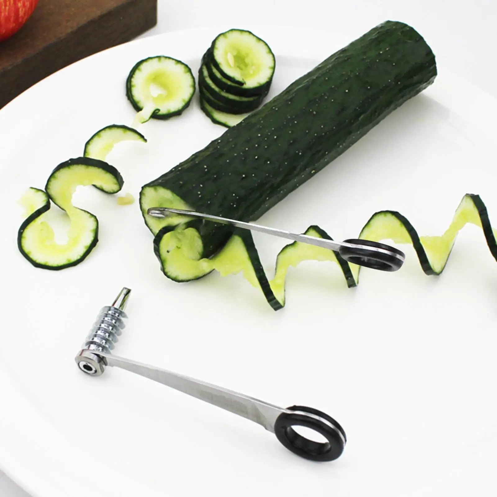 Stainless Steel Vegetable Spiralizer, Dishwasher Safe Zucchini Cutter, Handheld Kitchen Gadget for Cucumber Potato Carrot Peaceful Pleasures Health and Wellness