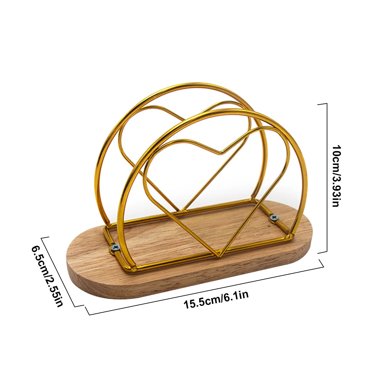 Leeseph Modern Napkin Holder with Wooden Base, Elegant Design for Dining Table, Sturdy and Decorative Holder for Paper Napkins Peaceful Pleasures Health and Wellness N