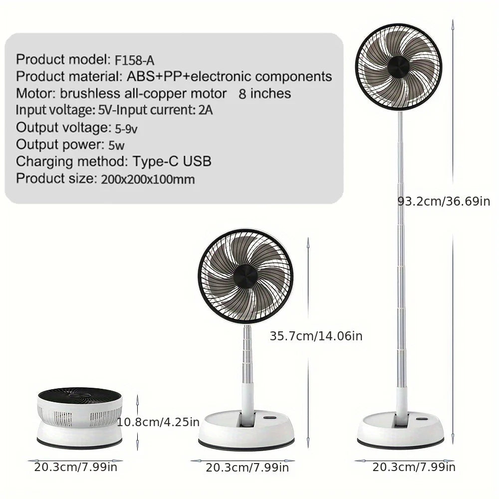 5400mAh Portable Tower Fan – Remote, Oscillating & Telescopic
