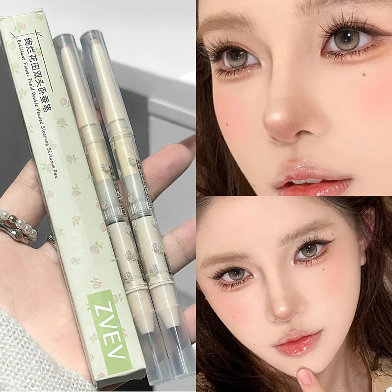 Double-Ended Silkworm Highlighter & Eyeliner Pen | Pearlescent Matte
