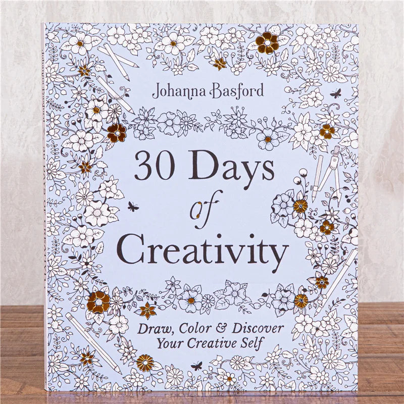 Bview Art 30 Days Creativity Stress-relief Coloring Book Adults