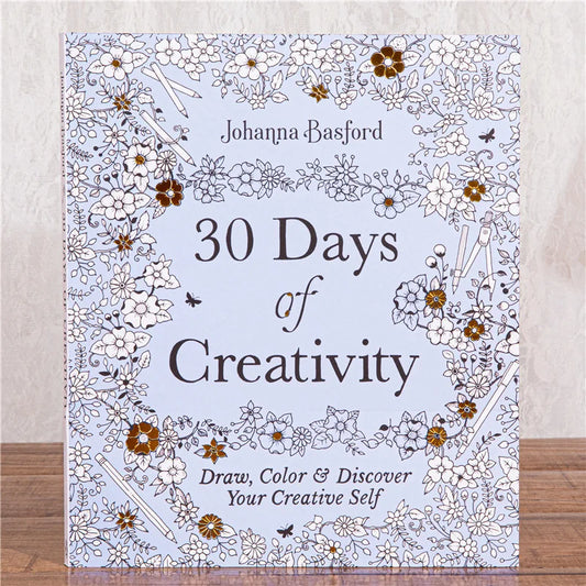 Bview Art 30 Days Creativity Stress-relief Coloring Book Adults Peaceful Pleasures Health and Wellness 1 book