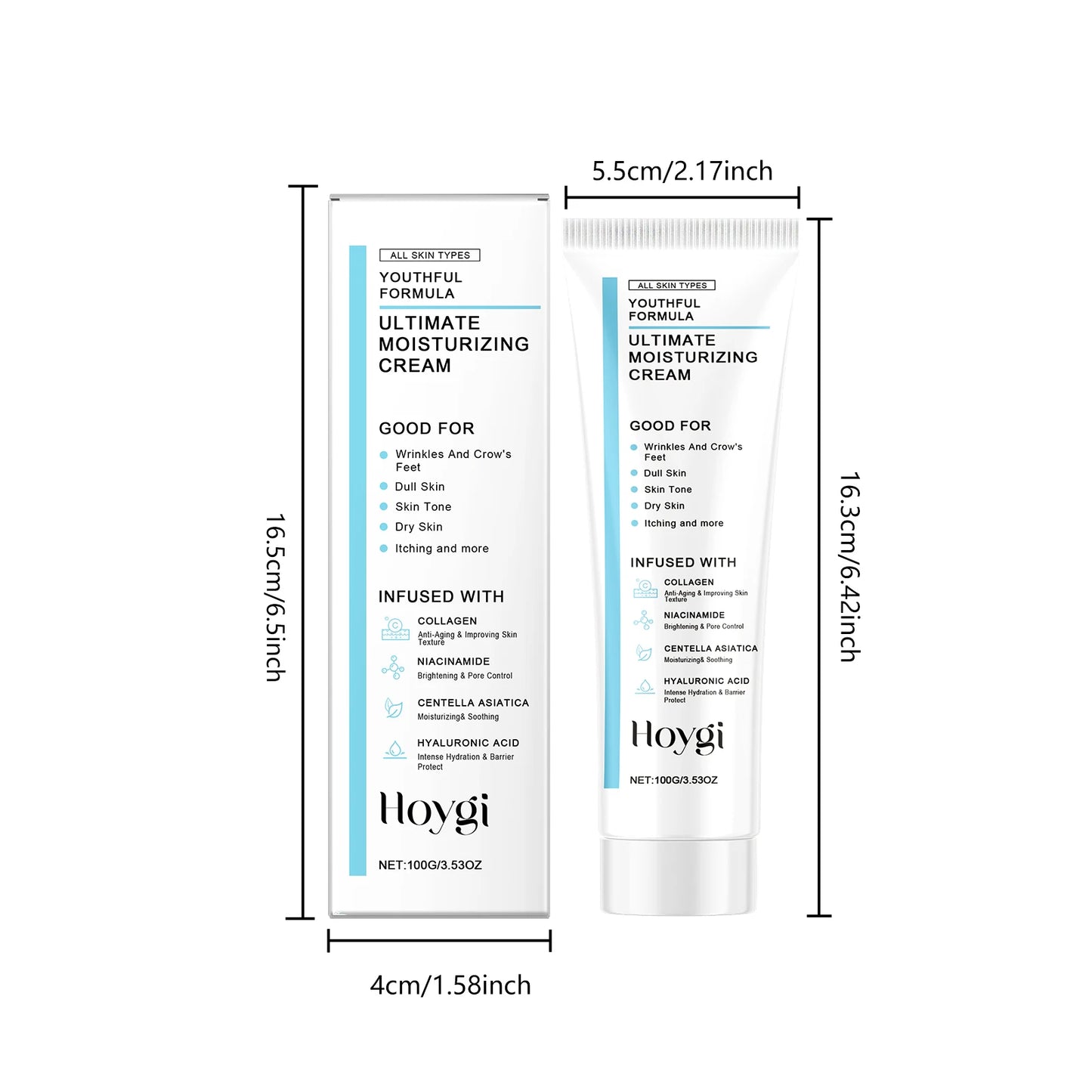 Centella Asiatica Face Cream with Hyaluronic Acid – 100g