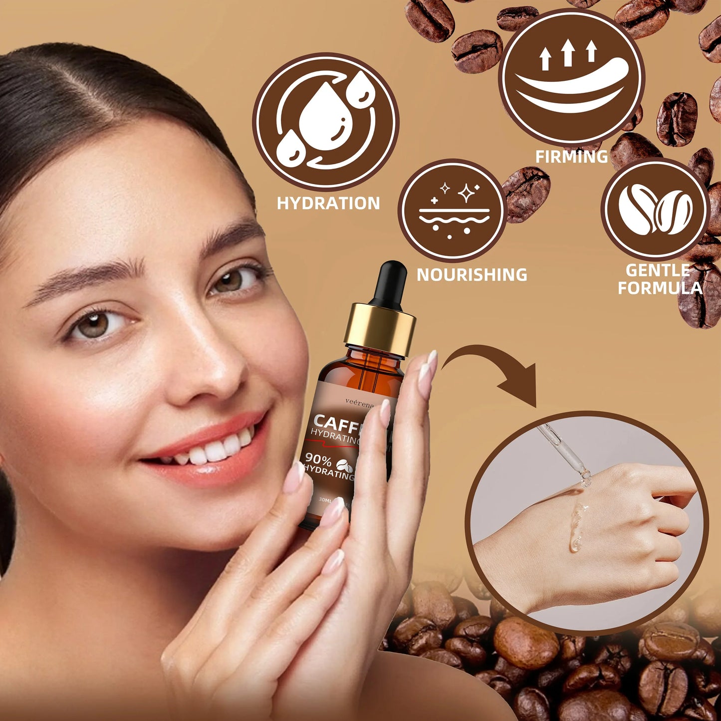 veérenae Caffeine Hydrating Serum 2-Pack | 24H Deep Moisture