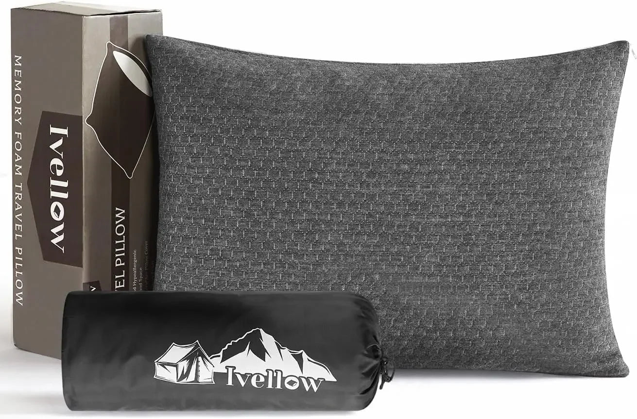 Memory Foam Travel Pillow for Camping, Hiking, and Outdoor Sleep - Compressible, Supportive, and Compact Peaceful Pleasures Health and Wellness United States