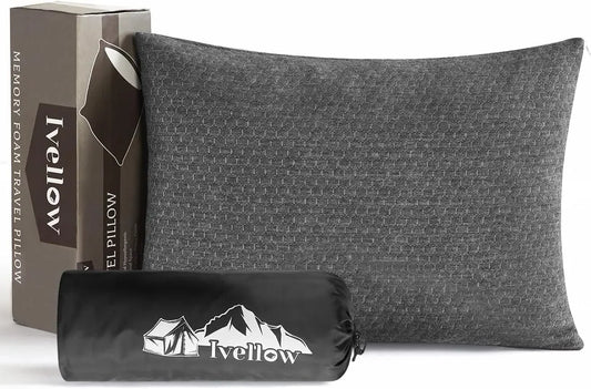 Memory Foam Travel Pillow for Camping, Hiking, and Outdoor Sleep - Compressible, Supportive, and Compact Peaceful Pleasures Health and Wellness United States
