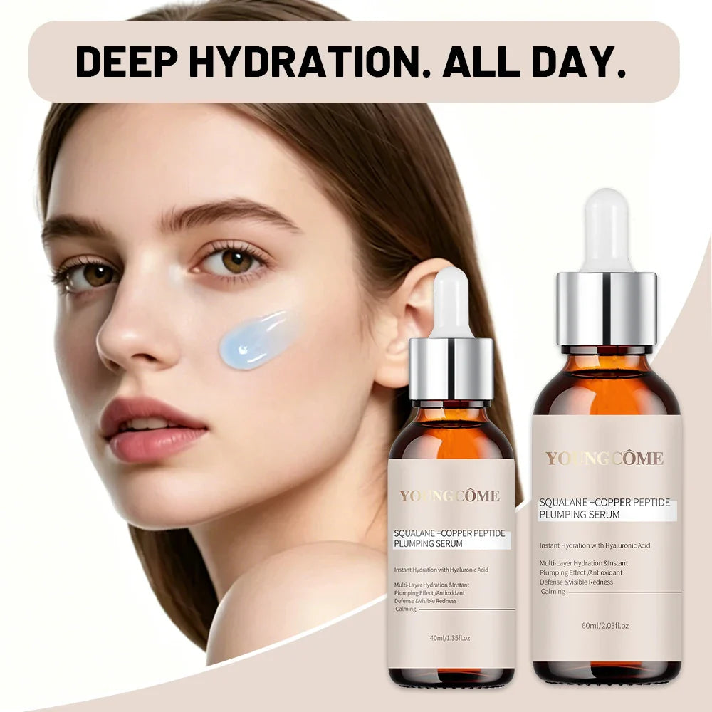 Squalane Copper Peptide Face Serum – Hyaluronic Acid Moisturizer