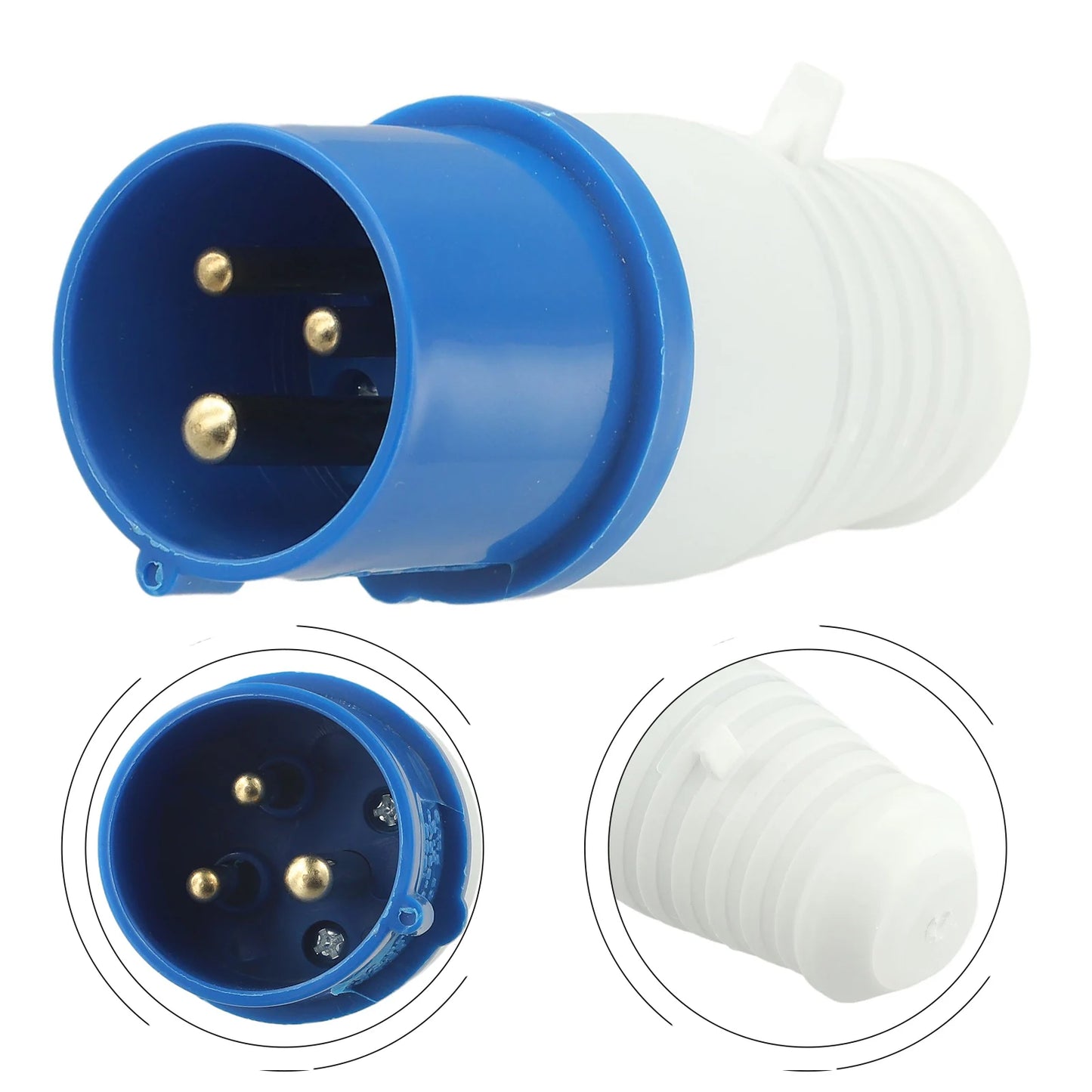 240V 16A 3 Pin Industrial Waterproof Plugs Socket Male Female IP44 2P