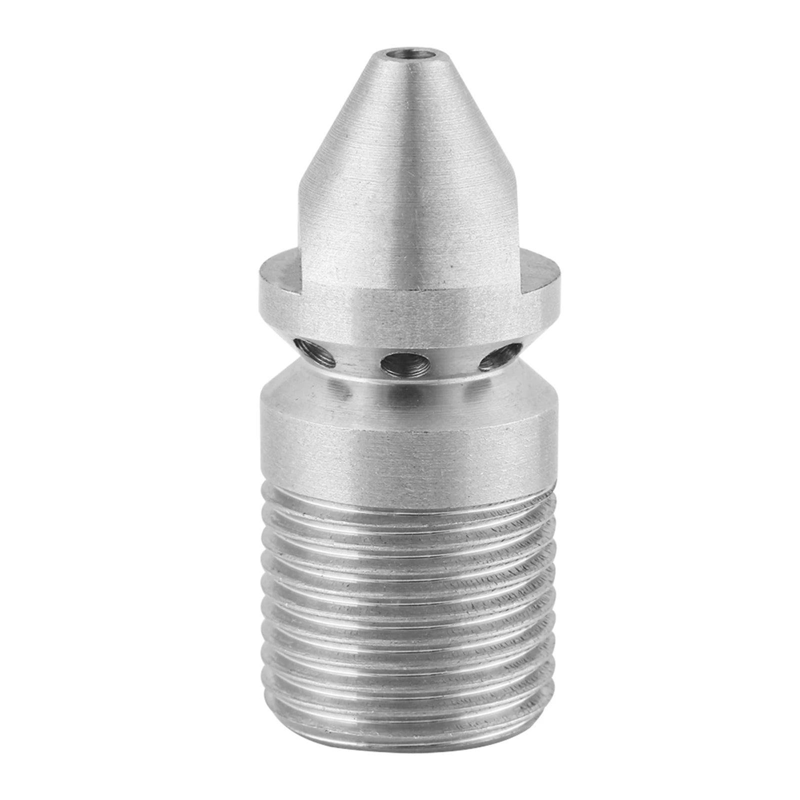 Sewer Cleaning Nozzle Stainless Steel SS304 Pressure Sewer Cleaning Pipe Drain Jetter Nozzle 3/8BSP Male Thread Jetter Nozzle Peaceful Pleasures Health and Wellness WHITE
