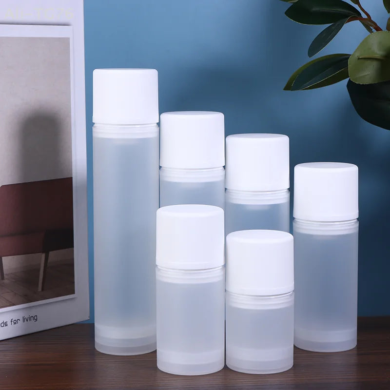 Frosted Refillable Travel Pump Bottle | Airless Lotion Dispenser