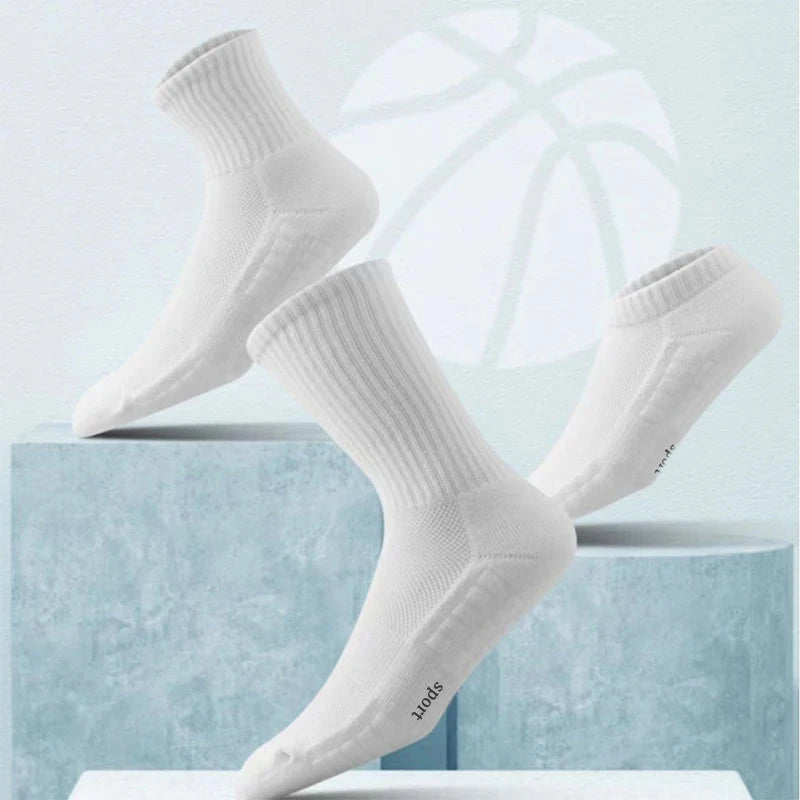 Men's Thick Bottom Sweat Absorbing and Breathable Sports Socks with Bottom Cushion for Running Professional Sports Men's Socks Peaceful Pleasures Health and Wellness