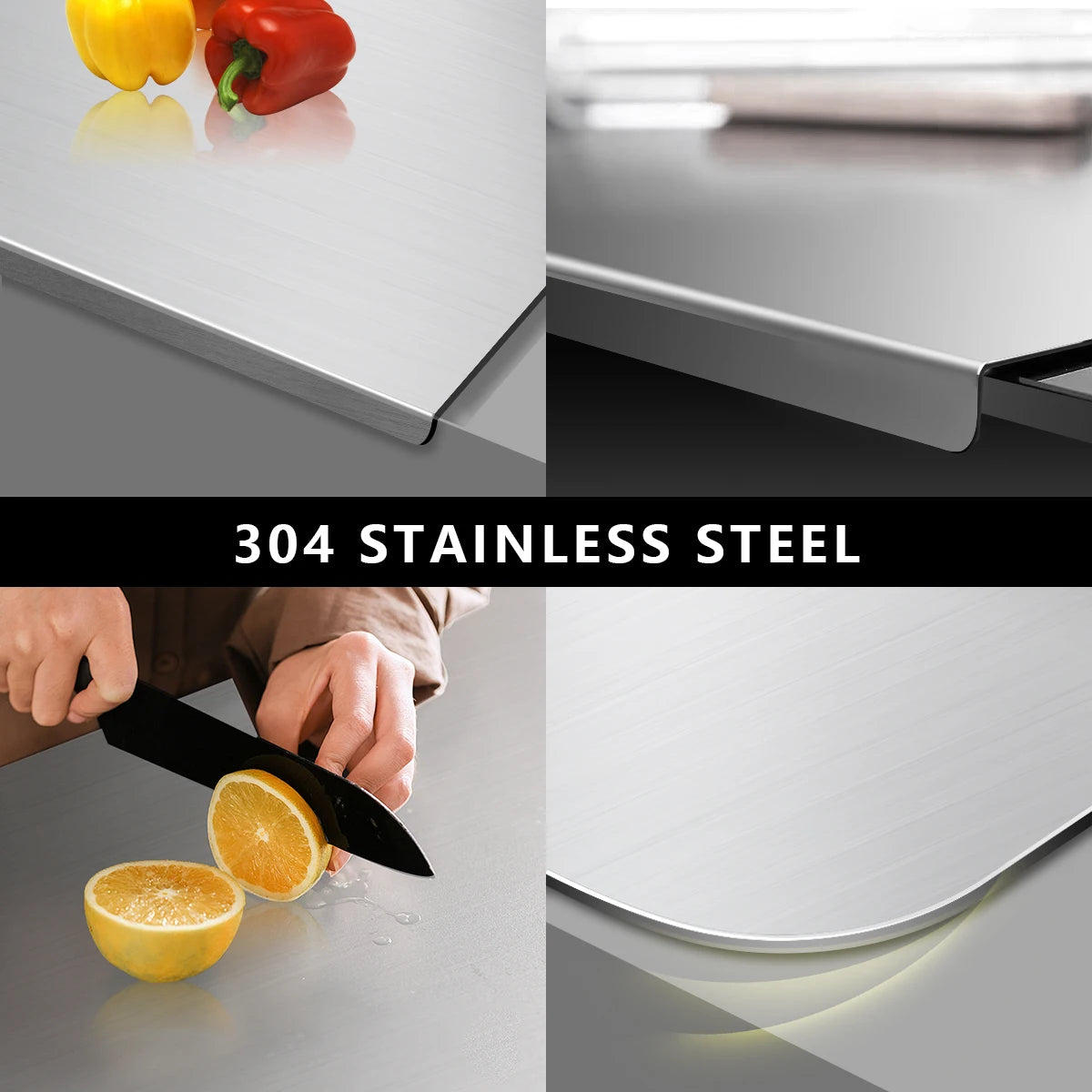 304 Stainless Steel Cutting Board Butcher Block Household Rolling Board Kitchen Supplies Food Preparation Meal Prep Tools Peaceful Pleasures Health and Wellness