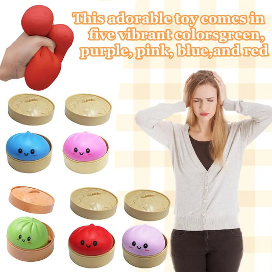 Giant Steamed Bun Squishy Fidget Sensory Toy | Colorful Squish Squishy Fidget Toy Peaceful Pleasures Health and Wellness