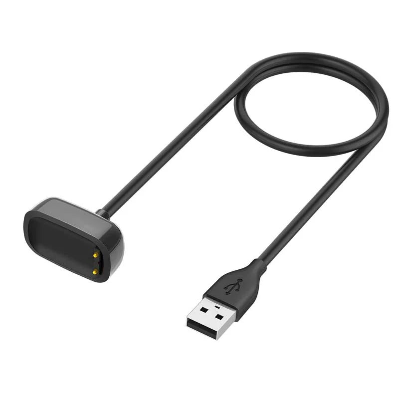 USB Charging Cable for Fitbit Charge 5 & Luxe – 100cm Peaceful Pleasures Health and Wellness Black