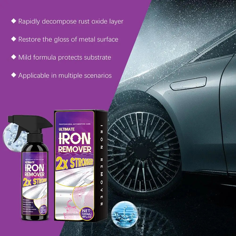 Stronger Purple Car Rust Remover 1/3/5pcs 120ml Tire Metal Surface Decontamination Anti-oxidation Refurbishment Cleaning Spray Peaceful Pleasures Health and Wellness