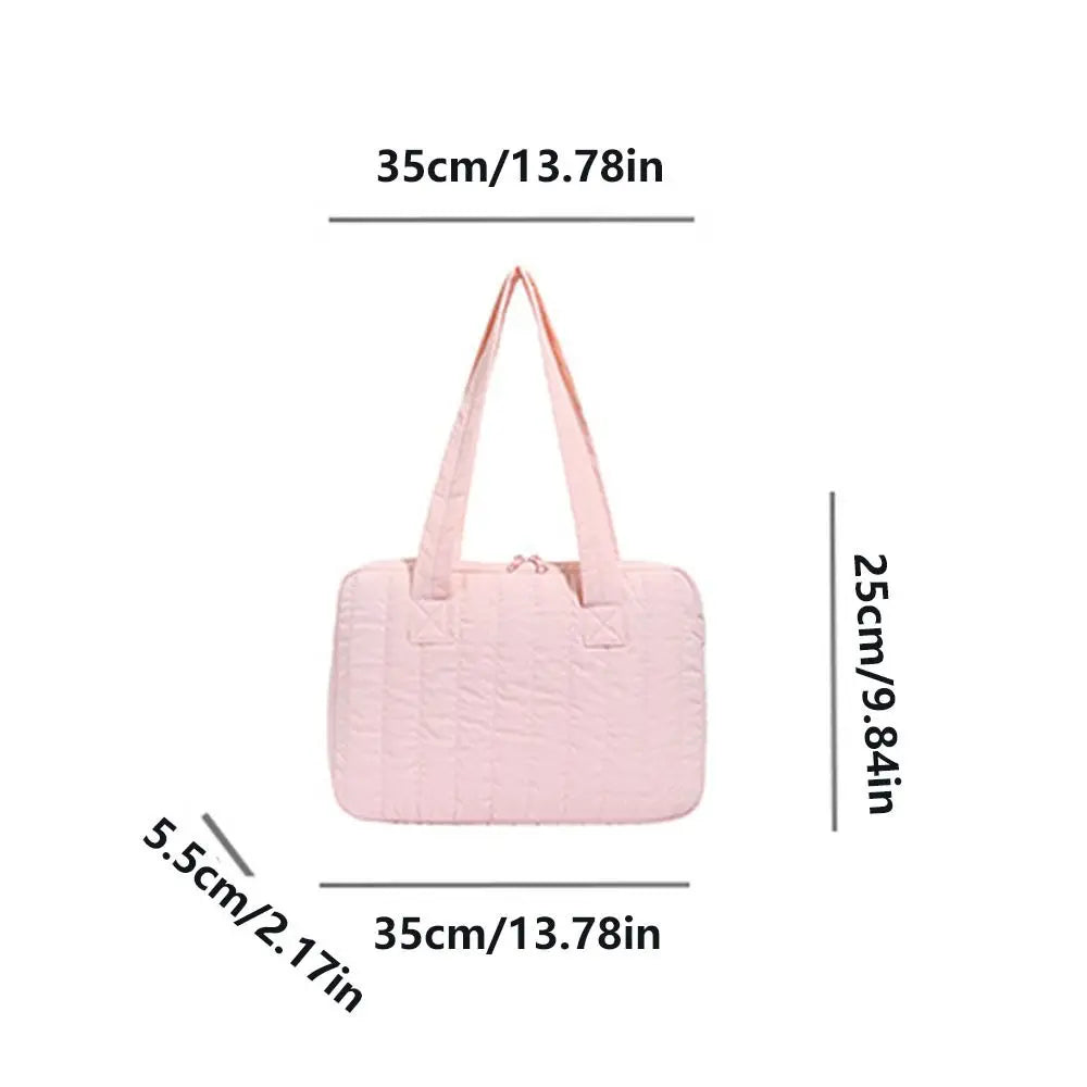 Multi-purpose Laptop Shoulder Bag Large Capacity Solid Color Laptop Handbag 14 Inch Zipper Closure Laptop Protective Bag Peaceful Pleasures Health and Wellness