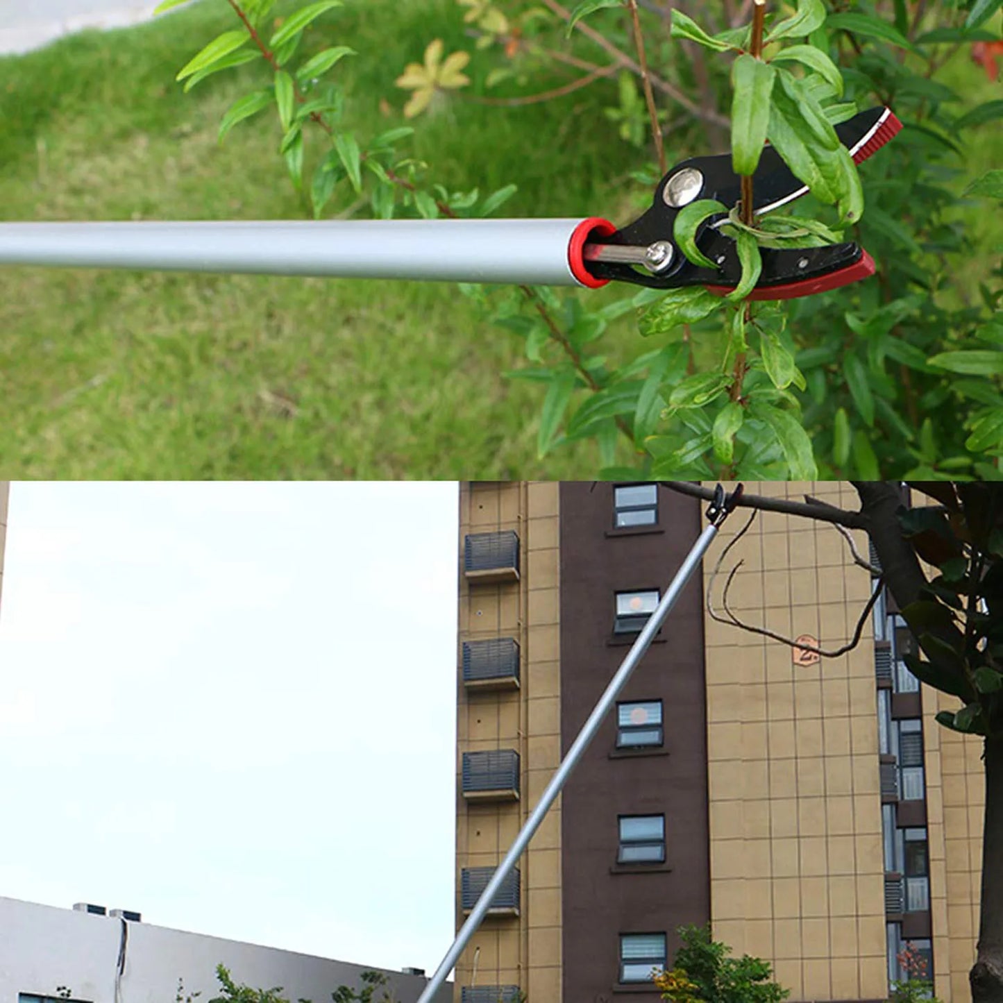 Extra Long Reach Pruner with Durable and Lightweight Aluminum Material Suitable for Courtyard Fruit Trees Peaceful Pleasures Health and Wellness