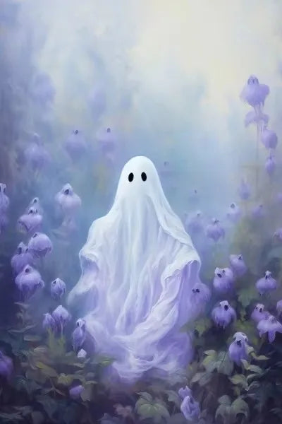 Halloween Ghost Forest Canvas Poster | Cute Wall Art Decor Canvas Wall Art Peaceful Pleasures Health and Wellness ZLH5147 30x45cm No Frame