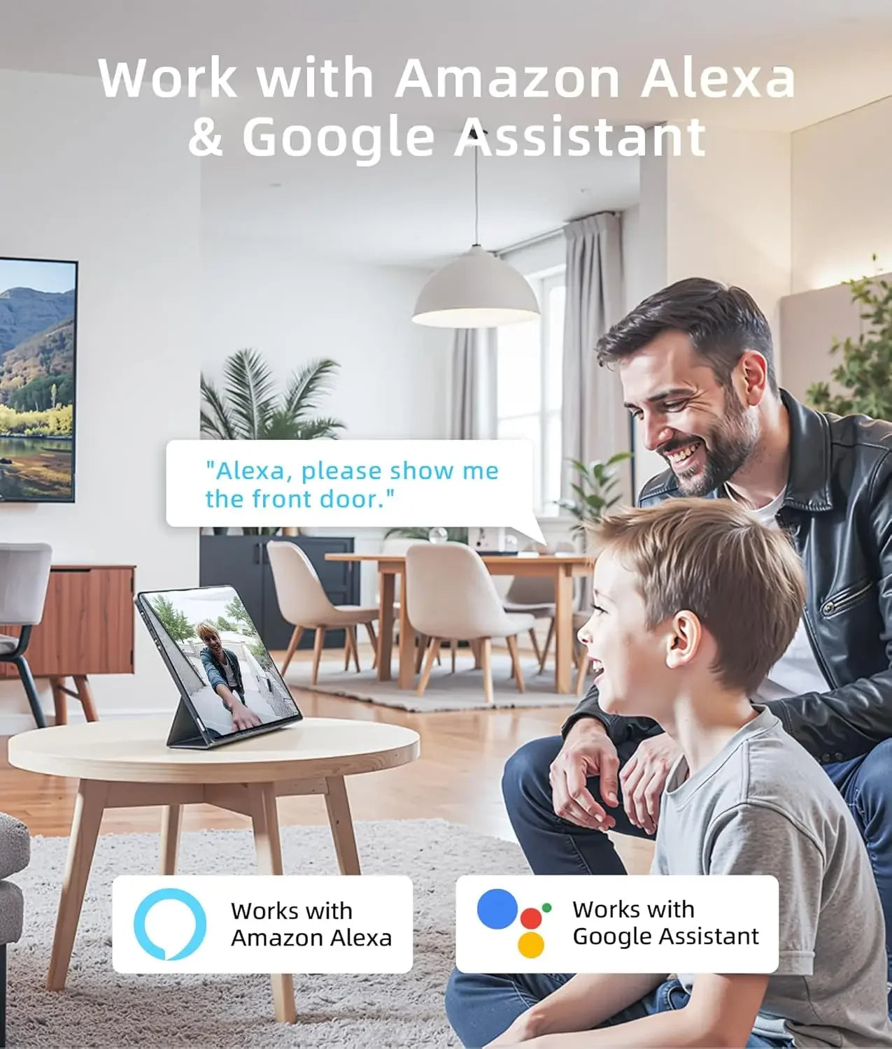 Wireless Video Doorbell Camera with Chime, Human Motion Detection, Battery Powered, Alexa & Google Assistant Compatible Peaceful Pleasures Health and Wellness