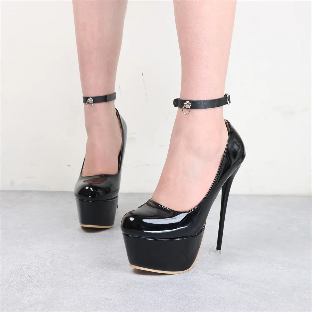 Ankle Belt Black O-ring Punk Leather Feather Anklet Men's Women Alloy