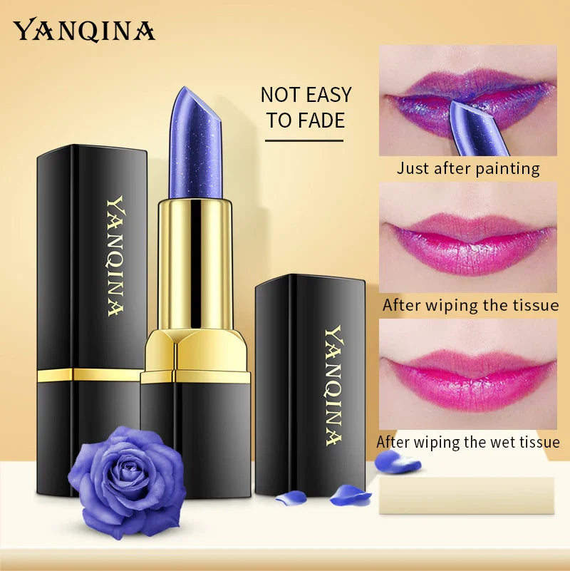YANQINA Blue Rose Color-Changing Lipstick | Moisturizing Lip Tint