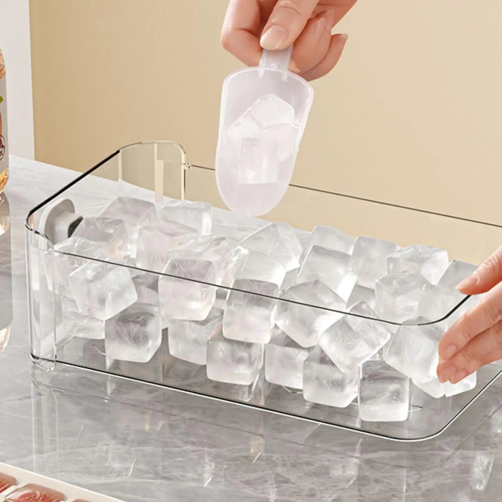 56-Cavity Double Layer Ice Tray Reusable with Press Lid and Storage Box for Whiskey Cocktails Coffee, RV Camping Picnics Peaceful Pleasures Health and Wellness