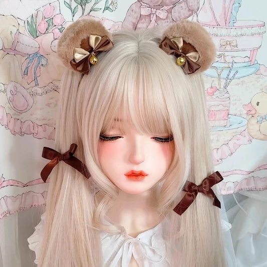 Animal Ear Hairpins Fashion Creative Hair Accessories Double Bowknot Bell Bear Ear Clips Lolita Kawaii Cosplay Barrette Decor Peaceful Pleasures Health and Wellness