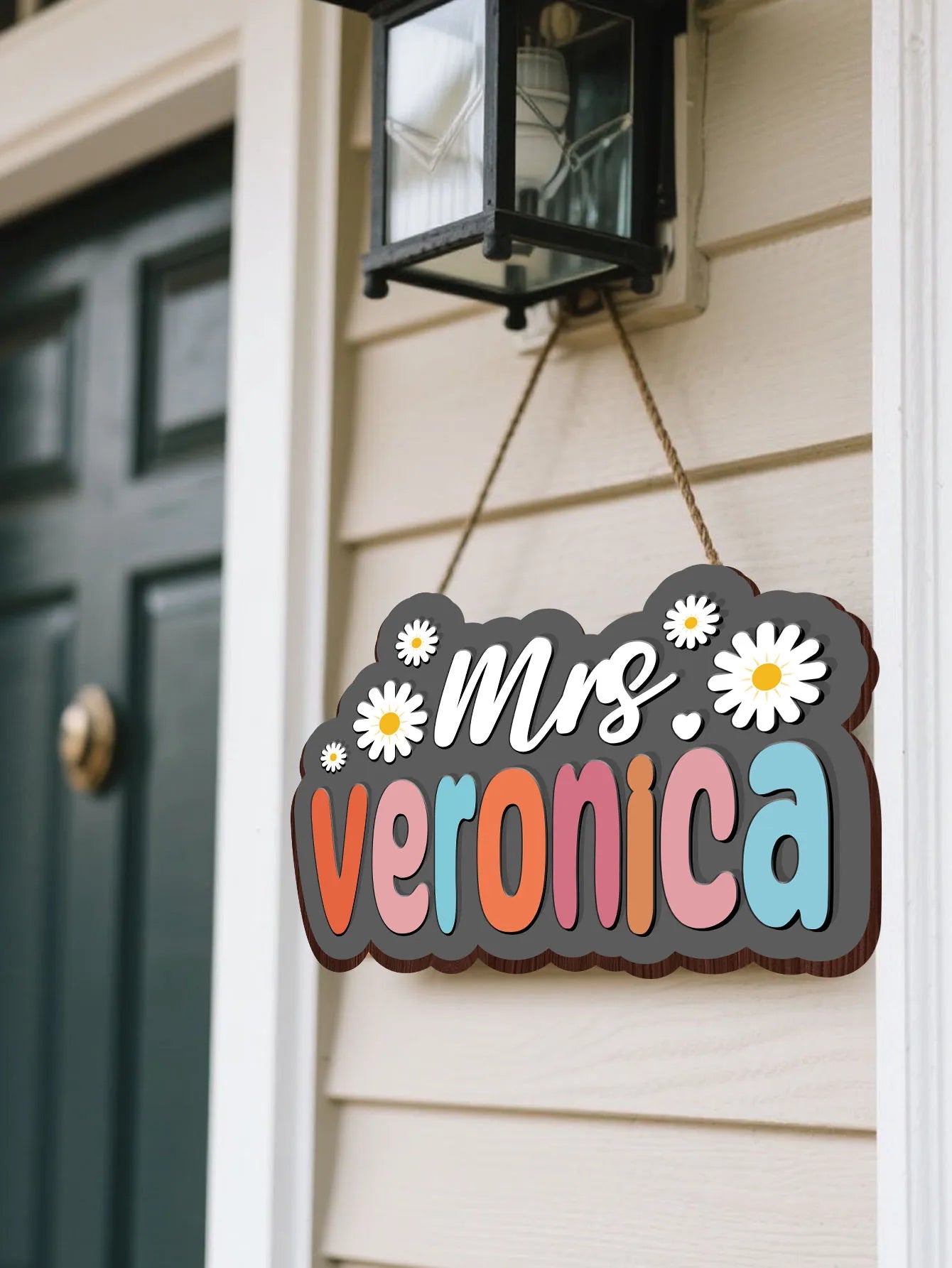 Custom Wooden Name Sign Personalized Teacher Appreciation Gift Back to School Door Decor Classroom Office Home Hanging Plaque Peaceful Pleasures Health and Wellness