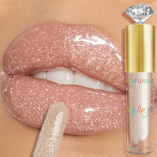 KAFURUX Diamond Glitter Lip Gloss – 9 Shades, Moisturizing Glitter Lip Gloss Oasis Select