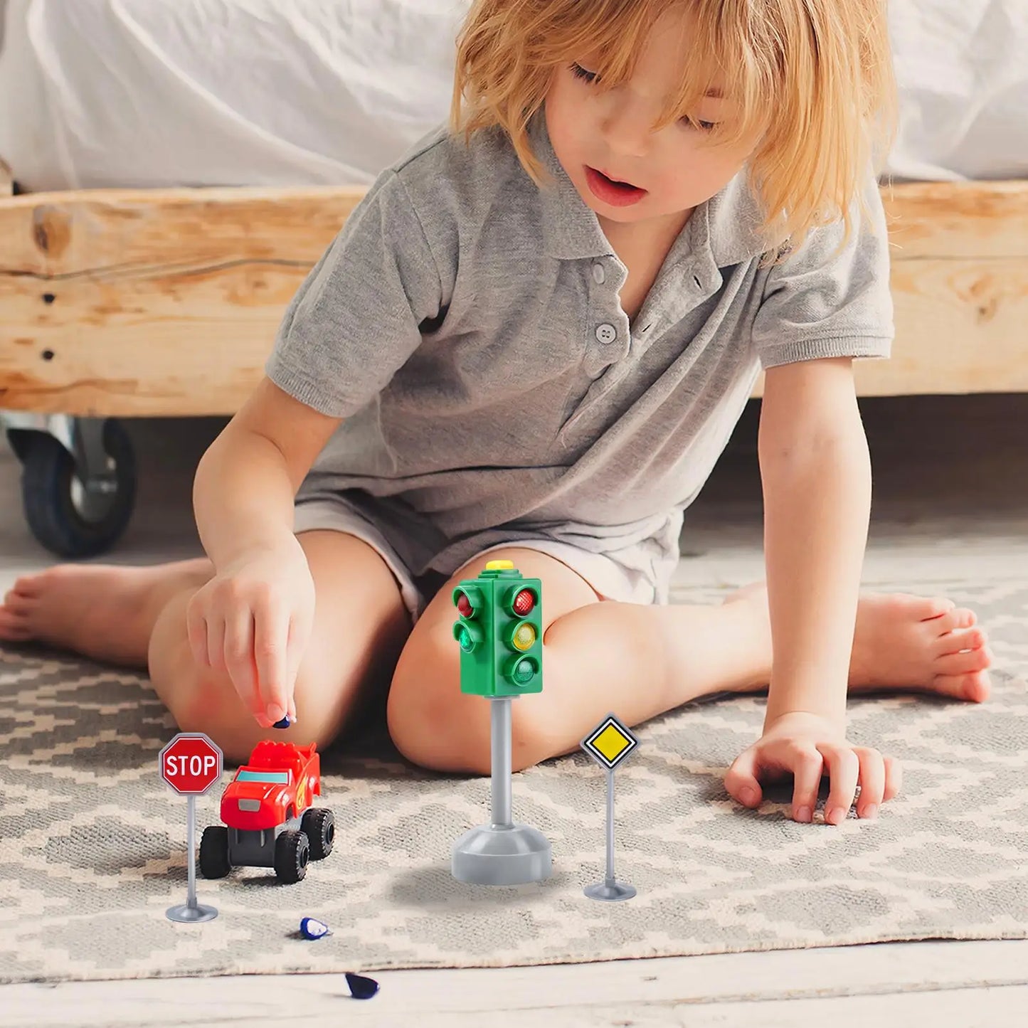 Mini Traffic Light Toy – Kids Road Safety Education Block
