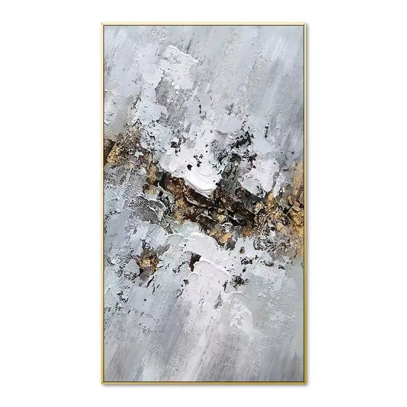 Hand Drawn Oil Painting for Bedroom Decoration, Light Luxury Living Room and Corridor Painting, Blue and Gray, High Quality Peaceful Pleasures Health and Wellness No frame 90cmx120cm