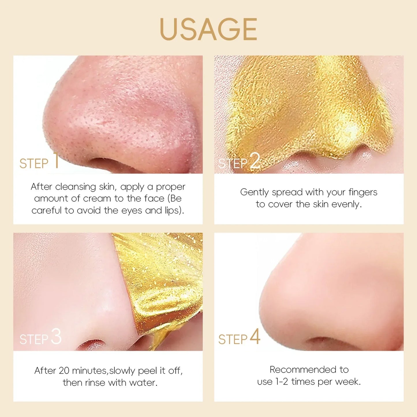 LAIKOU 24K Gold Snail Peel-Off Mask – Pore Cleaner & Blackhead Remover 50g Peaceful Pleasures Health and Wellness