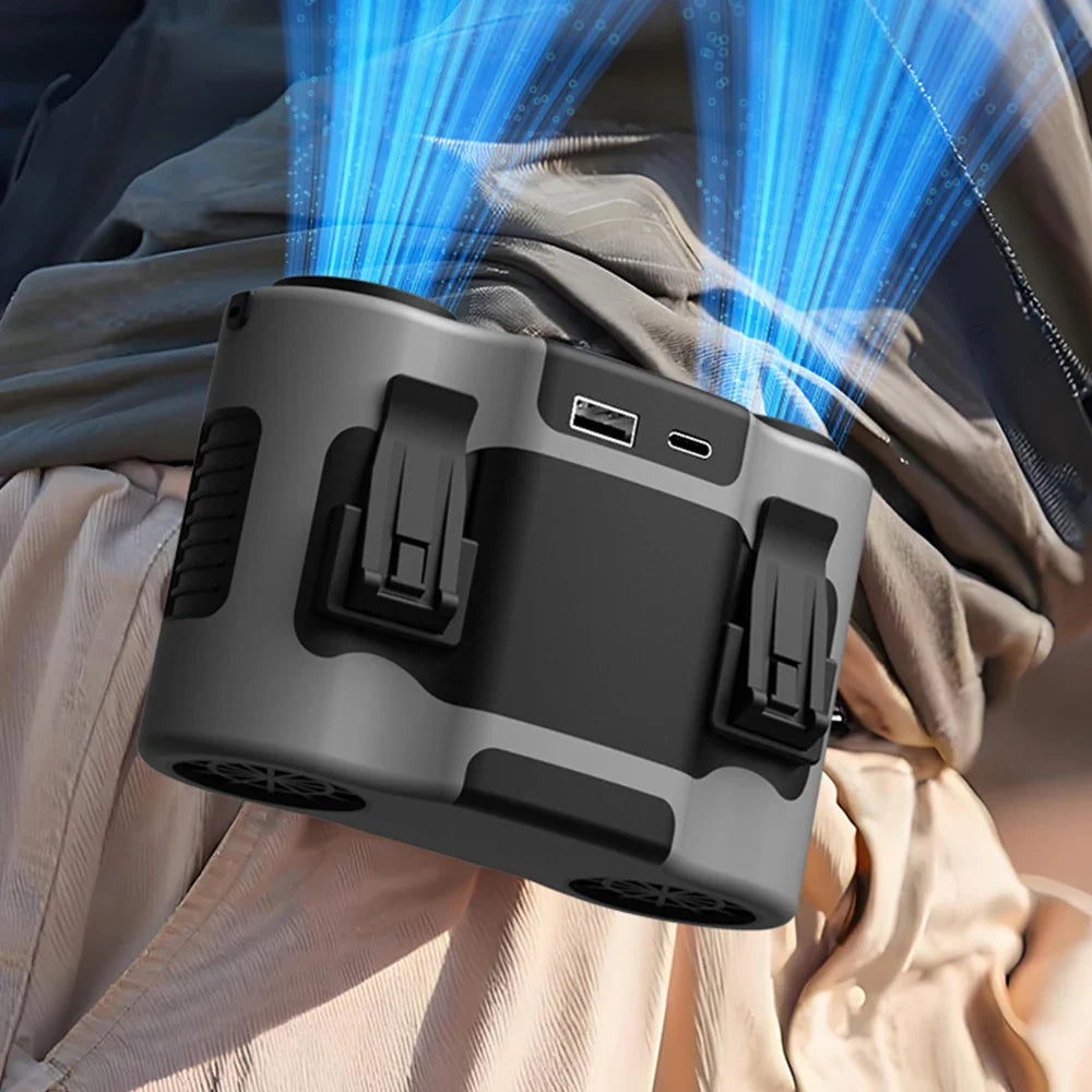 URGGU Waist Clip Fan 10000/20000mAh USB Rechargeable Portable