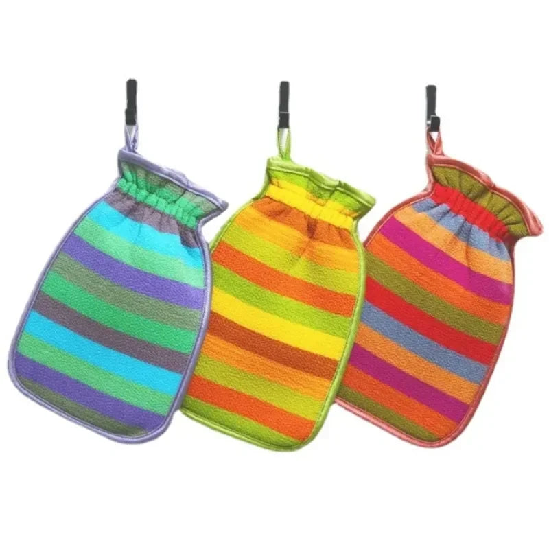 Striped Exfoliating Bath Gloves for Kids & Adults | Shower Mitt