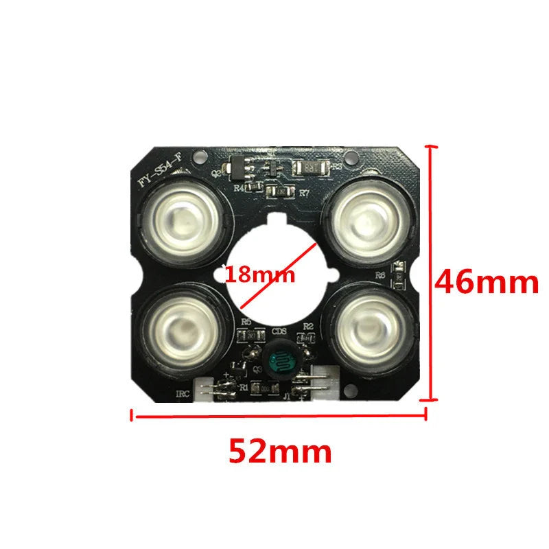 4-LED 850nm IR Illuminator Board – 90° CCTV Night Vision