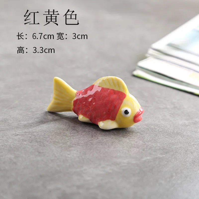 Cute Fish Ceramic Chopstick Rest | Utensil Holder & Table Decor