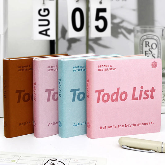 100 Sheets Leather Plan Book Time Management Schedule Self-discipline Peaceful Pleasures Health and Wellness