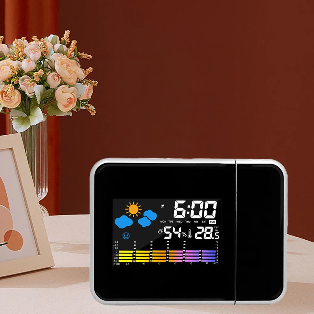 Smart LED Projector Alarm Clock | Thermometer & Hygrometer