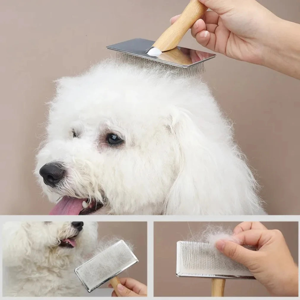 Bamboo & Steel Pet Grooming Comb for Dogs & Cats | Detangler