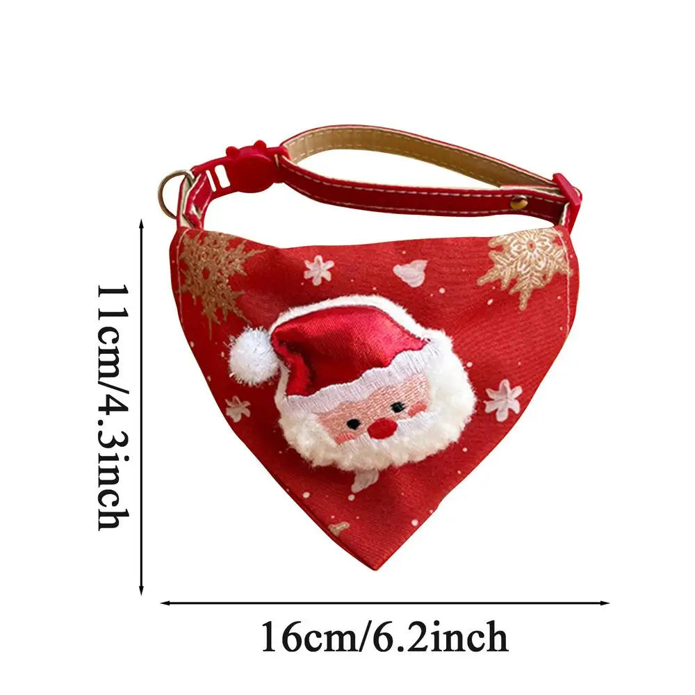Christmas Bandana For Cat Adjustable Elastic Holiday Pet Costume Christmas Kitten Bandana For Family Gathering Photoshoot Party Peaceful Pleasures Health and Wellness Santa Claus triangle China Mainland