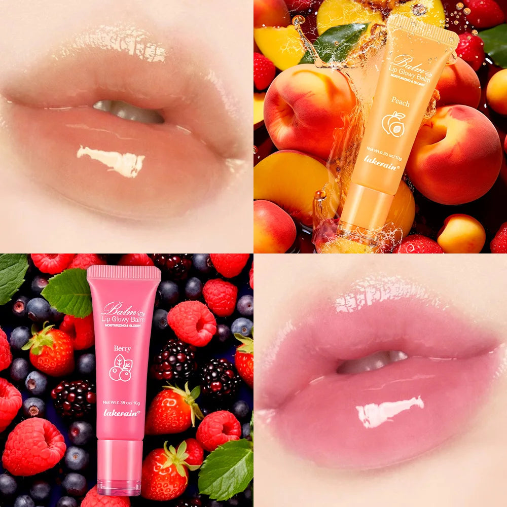 Moisturizing Lip Glow Blam Liquid Lip Gel Mask Reduce Lip Line Remove Dead Skin Peach Grape Lip Gloss Lips Care Product 10g Peaceful Pleasures Health and Wellness