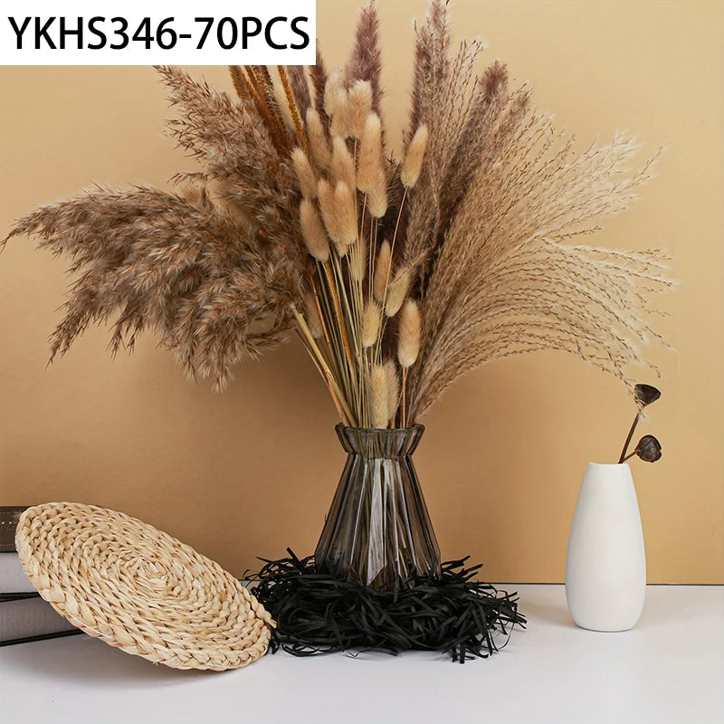 Natural Dried Pampas Grass Bunny Tails Bouquet | Boho Decor