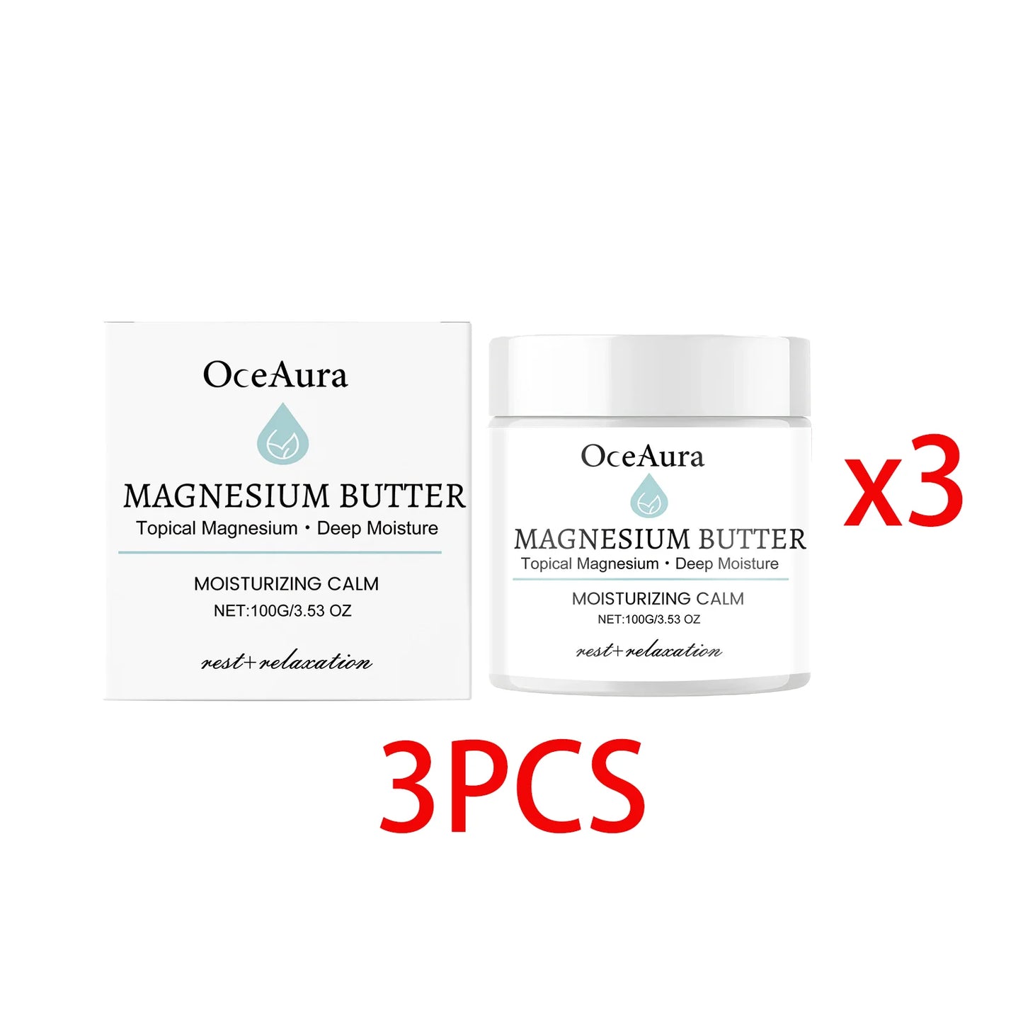 OceAura Shea Butter Magnesium Body Butter | Deep Hydration Cream