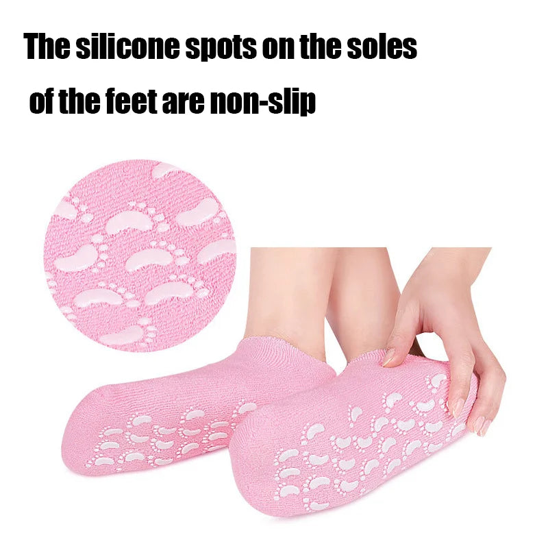 One Pair Gel Sock Socks For Softening Dry Cracked Rough Feet Skins Washable And Reusable Reduce Cracked Skin Socks Peaceful Pleasures Health and Wellness