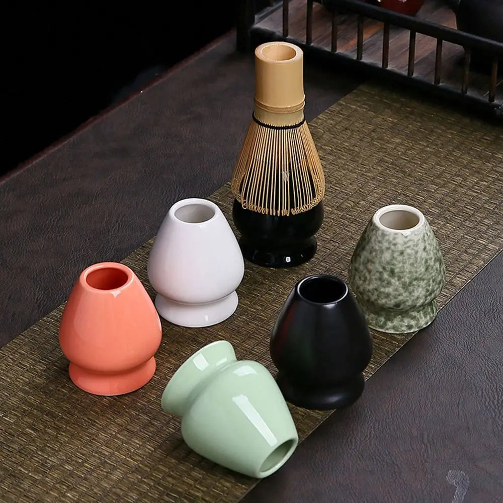 Ceramic Matcha Chasen Holder | Bamboo Whisk Stand for Tea Set