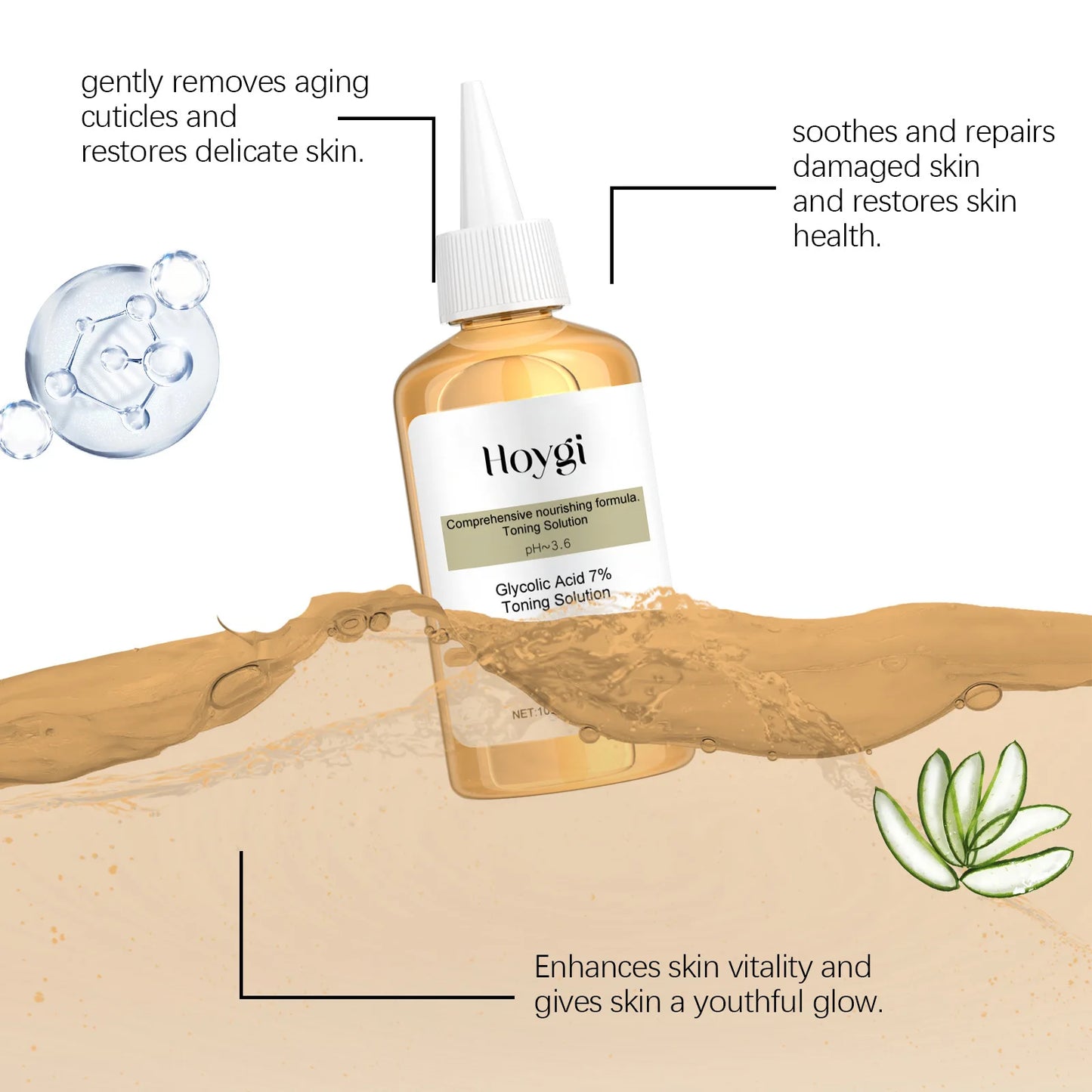 Glycolic Acid Toning Solution Oil Control Shrink Pores Smoothing Skin Rejuvenation Brighten Lighten Blemishes Moisturizing Toner Peaceful Pleasures Health and Wellness